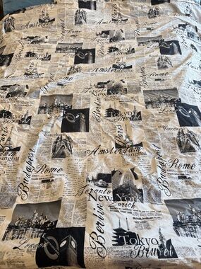 ALAMODE Home Bedlam Passport King Mini Set Travel Print Duvet Cover & 2 shams